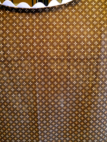 American Gothic Style Old Fashioned Full Apron in Brown Floral size Small Medium XL