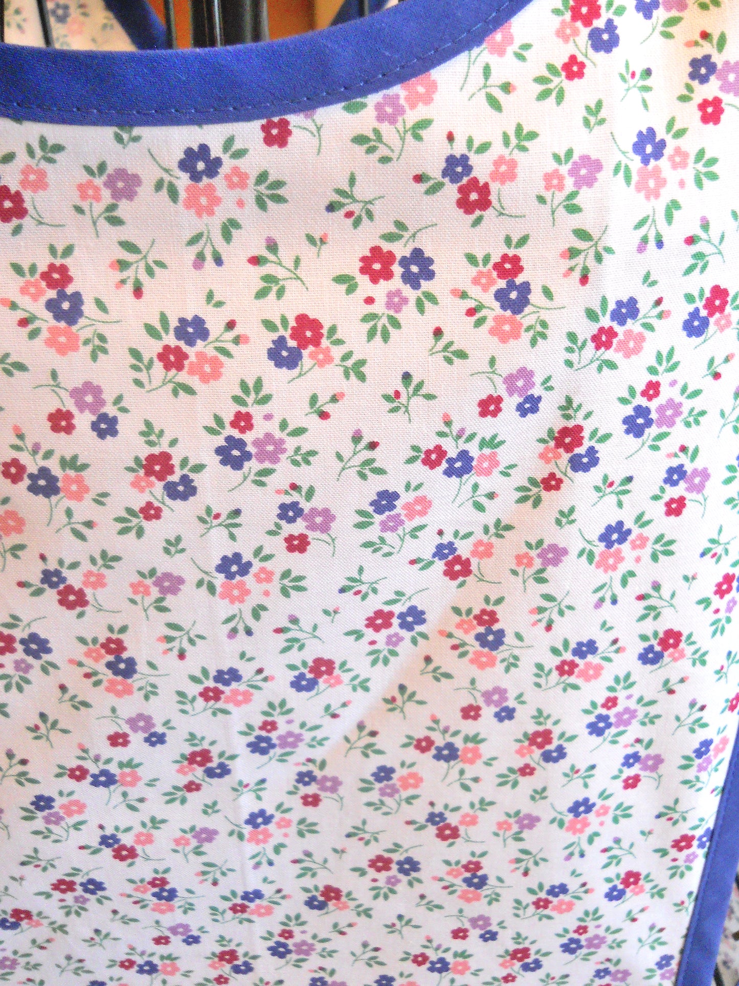 Vintage Style Crossover No Tie Apron in Blue size Medium