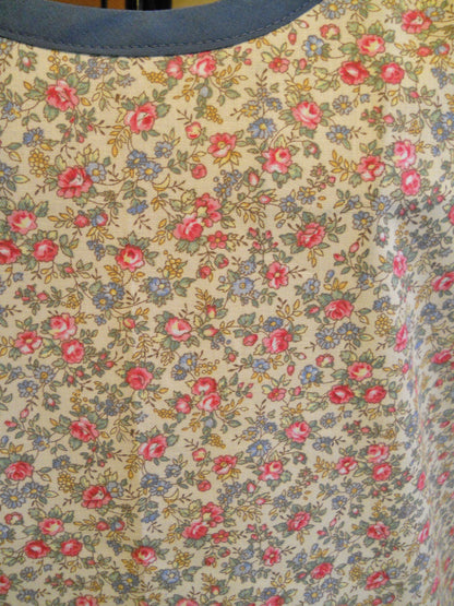 Grandma Old Fashioned Full Apron in Warm Tan Floral size XL