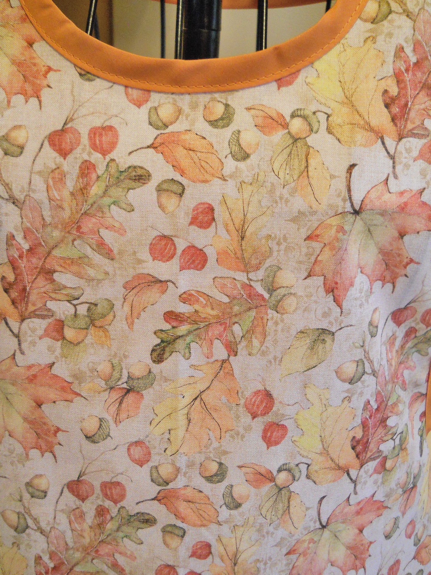 Vintage Style Full Apron with Colorful Leaves in Medium and Large