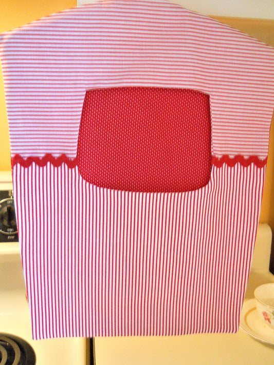 Vintage Style Clothespin Bag in Red and White Stripes